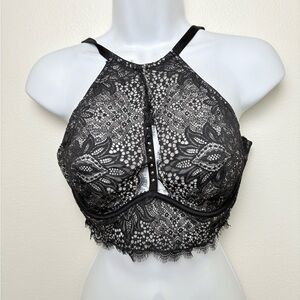 Victoria’s Secret Very Sexy Women’s Black Lace High Neck Bra Size 36D